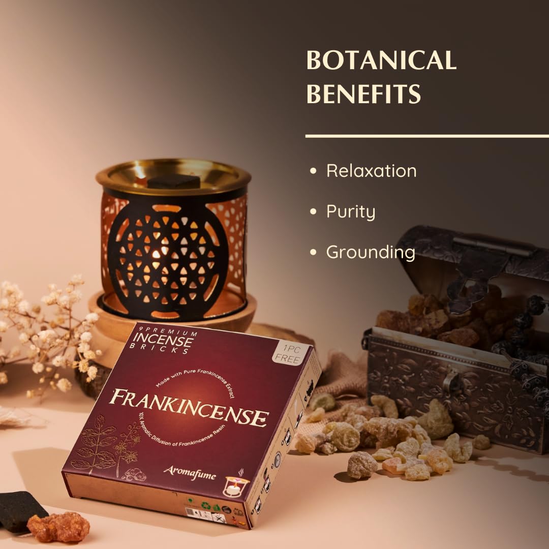 Aromafume Frankincense Incense Bricks Refill Pack | 3 Trays X 9 Bricks | Boswellia Carterii & Boswellia Serrata Extract, Native To East Africa & India | Calms & Relaxes | Low-Smoke & Non-Toxic