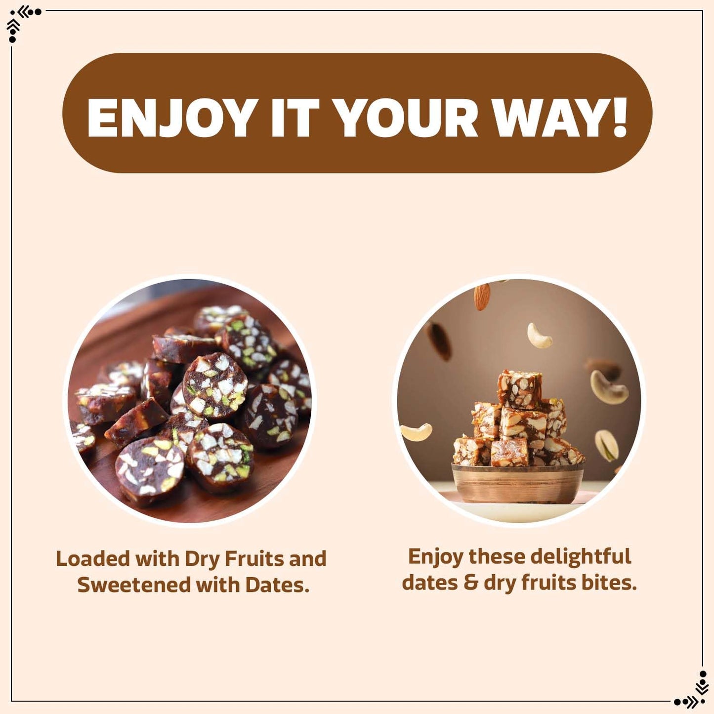 Wonderland Foods 350g Premium Dates And Dry Fruits Delight Box | Dry Fruits And Dates Bites | Made With Dates, Pistachios, Cashews, Almonds, Honey And Pure Ghee