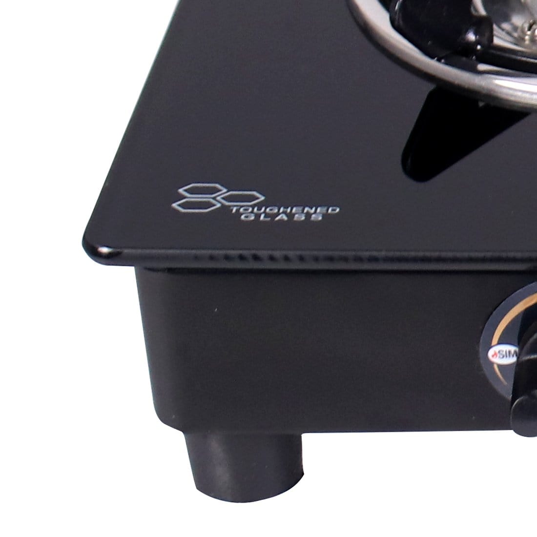 Ultima 4 Burner Manual Glass Cooktop | 6mm Toughened Glass Cooktop | Stainless Steel Drip tray | Anti-Skid Legs | Large Pan support | Manual Ignition | 360 degree Revolving Nozzle | Black steel frame | 2 Year Warranty | Black