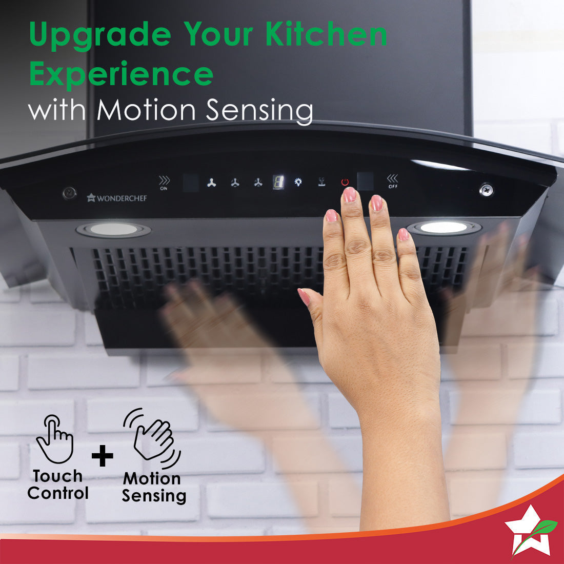 Ultima C-Line| 60cm | 1400 m3/hr | Auto Clean| Curved Glass Chimney | Baffle Filter | 1400M3/hr| Powerful Suction | Touch Control|  3 Speed Motion Sensor Technology| Low Noise | 7 Year Warranty|Black