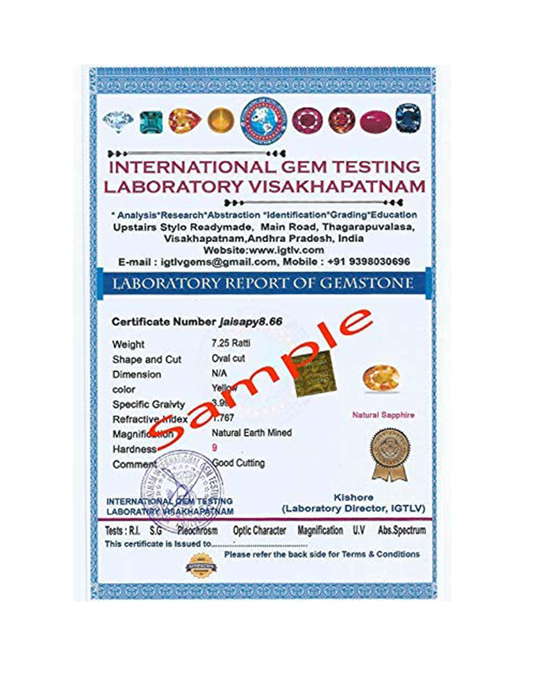 Bague Cat's Eye Stone original Lehsunia Natural Certified Loose Precious Gemstone (6.25 Carat)