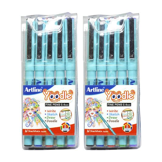 Artline Yoodle 0.4mm 55 Shades Fine Pen | Pens Set Writing, Drawing, Sketching & Doodling | Pack of 2