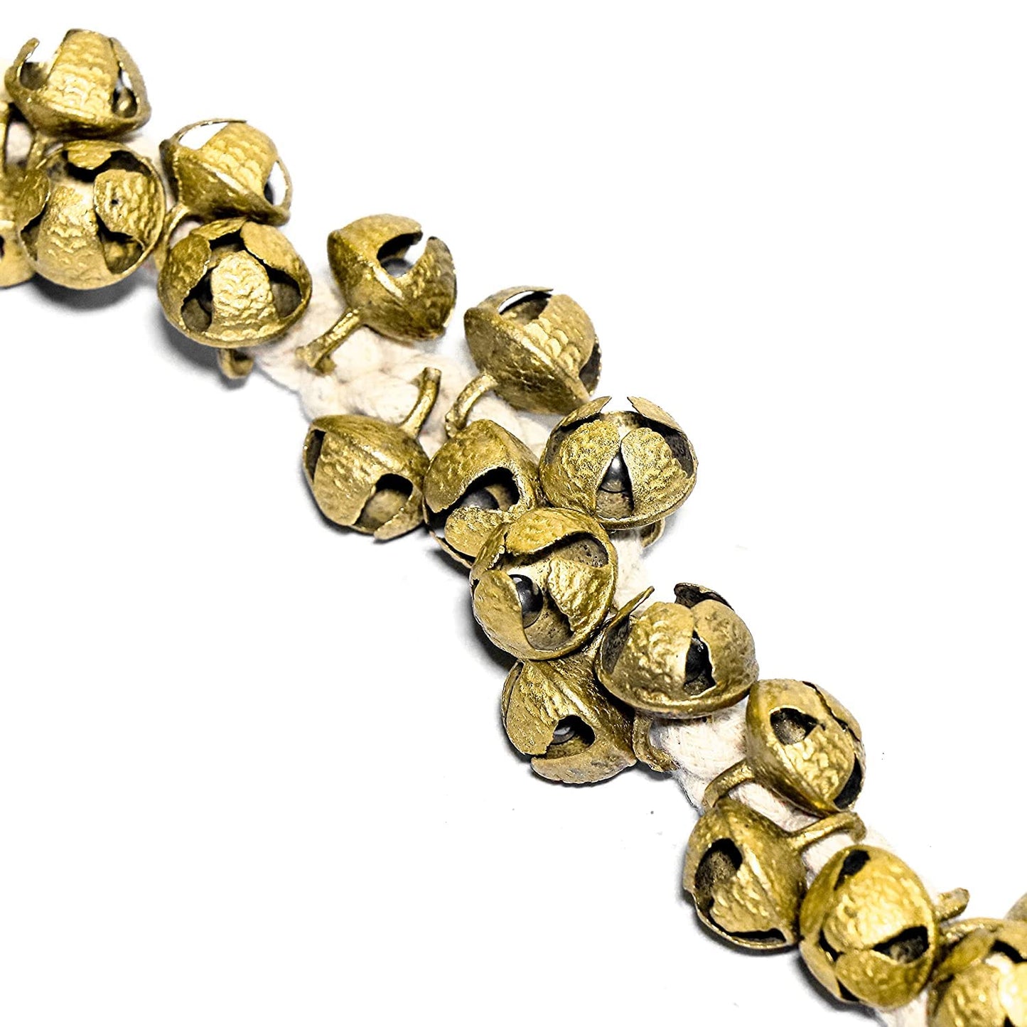 SKSM METALS® GHUNGROO WHITE COTTON STRING( (100+100), Brass) (2.4cm, Brass)