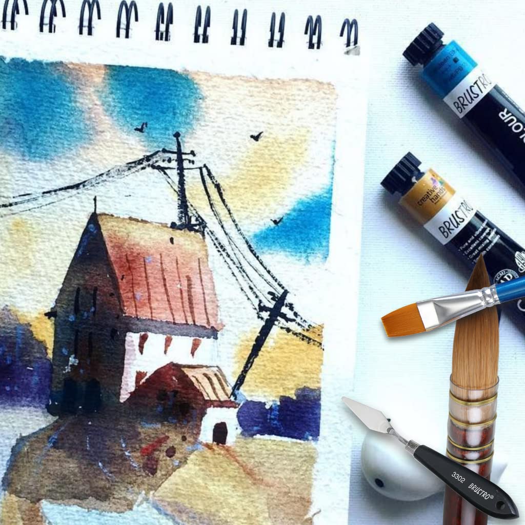 BRUSTRO Artist 25% Cotton Watercolour Wiro Journal Cold Pressed 200 GSM A4-25 Sheets