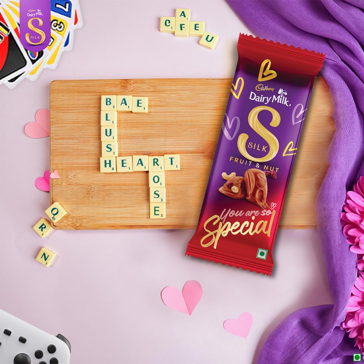 Cadbury Dairy Milk Silk Fruit and Nut Valentine's Gift Pack Chocolate Bar, 137 g