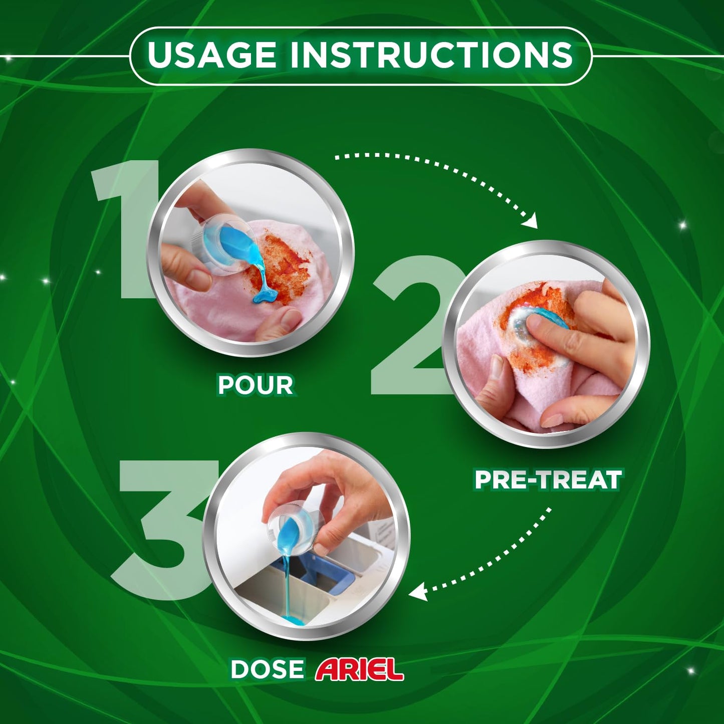 Ariel Top Load Liquid Detergent, 3 Ltr + 1 Ltr free, Removes Tough Stains, Specially designed for Top Load Washing Machine