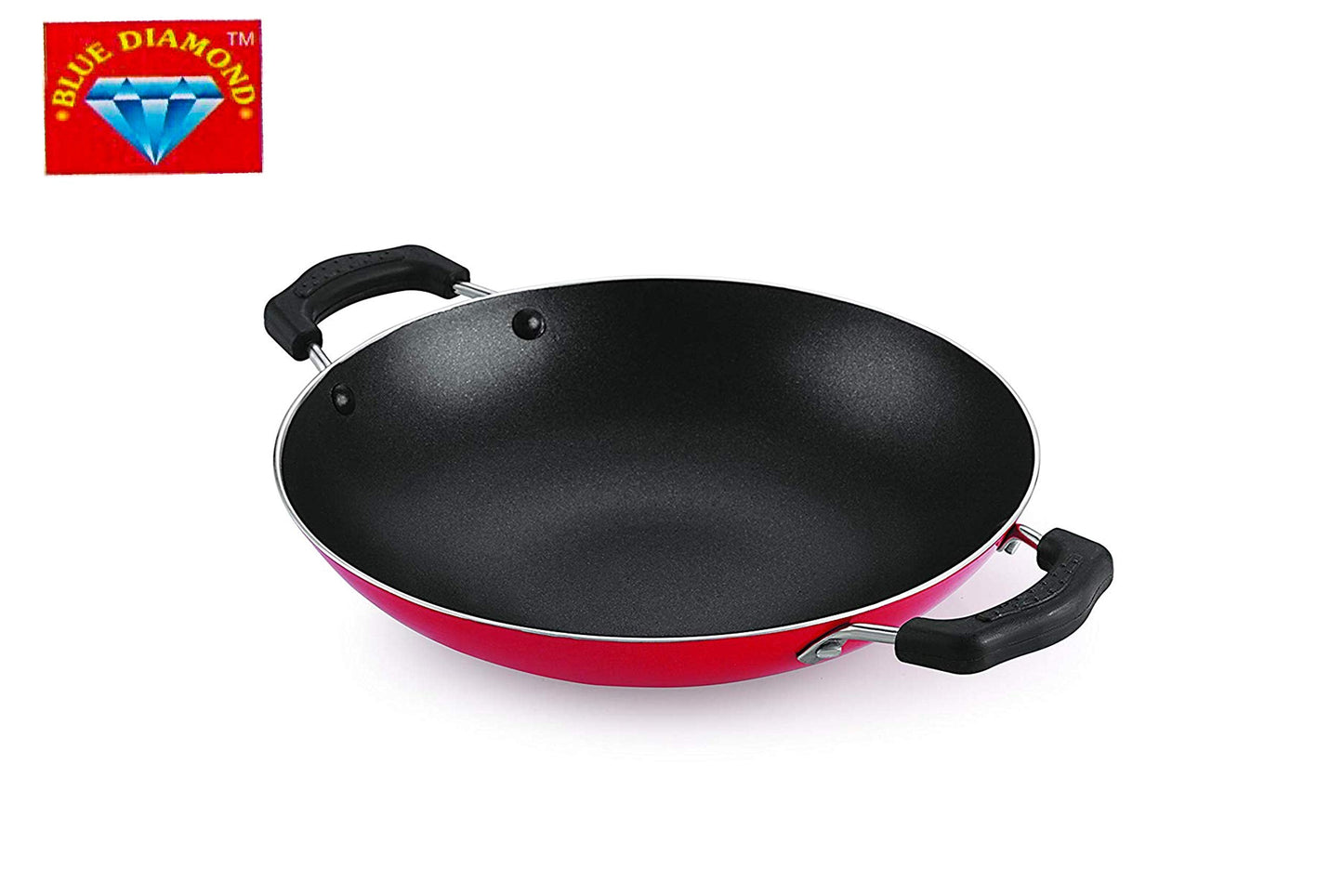 Xtend Diamond Appachetty Non-Stick Aluminium Appachatti with Stainless Steel lid, 2.6mm, Red/Black, 23cm, Gas Compatible
