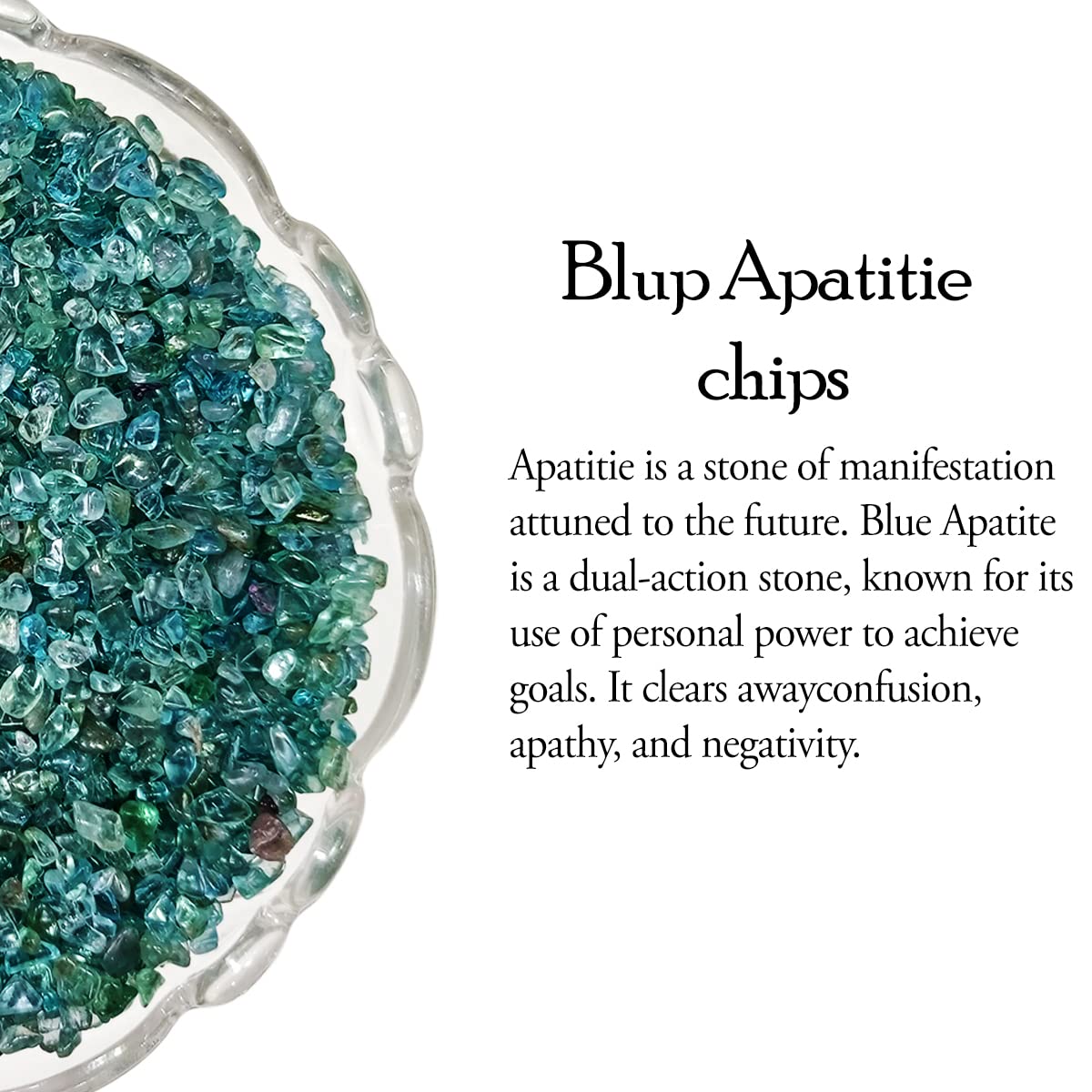 9Dzine Healing Crystal Chips for Vastu Natural Blue Apatite Stone 50 Gm Blue Apatite Crystal Stone Chips Dust Raw Rough Stone for Reiki Healing Meditation