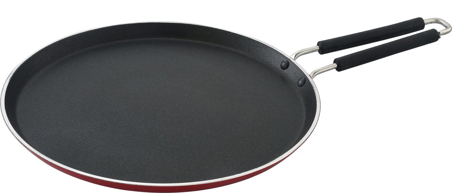SOWBAGHYA Non Stick Xtra Large Dosa Tawa - Red | Thickness: 4 mm | Dia: 305 mm | 3Layer Whitford Coating | Non Induction