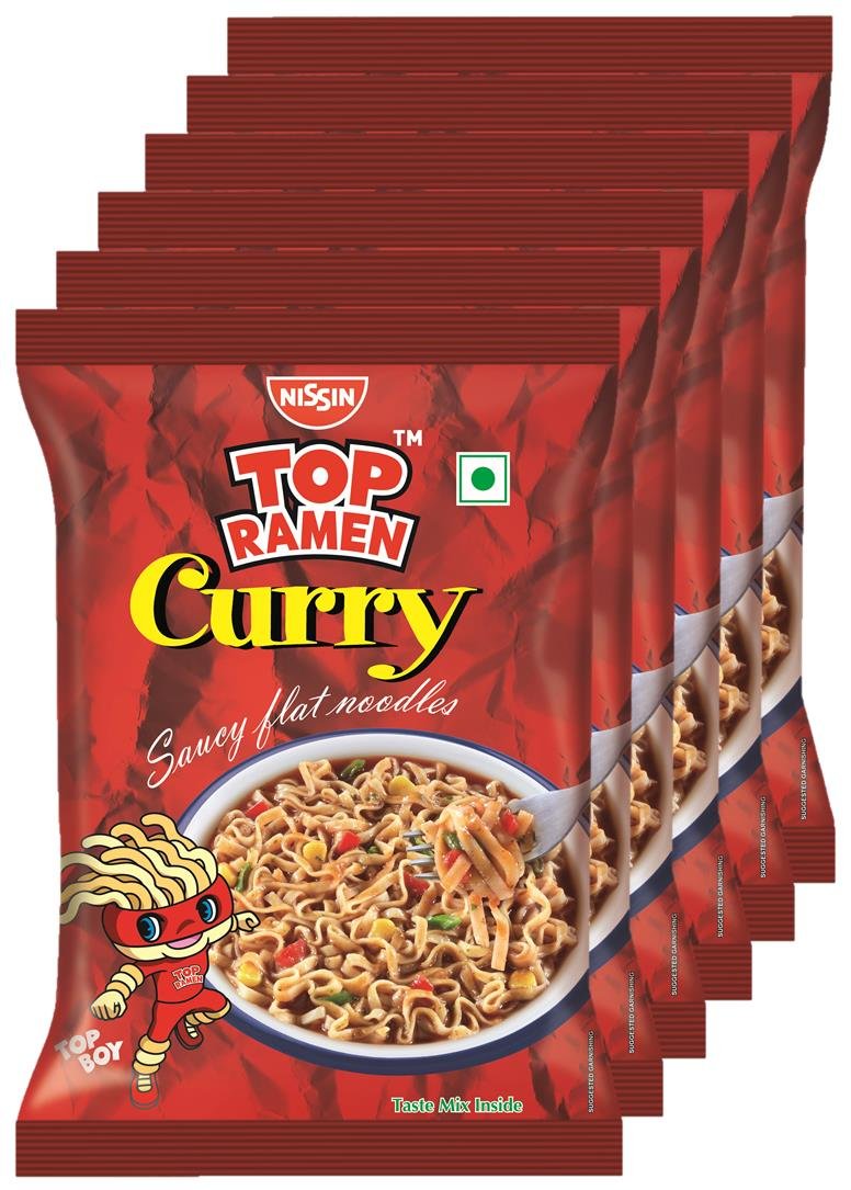 Top ramen Curry Veg Noodles, 70 Gram (Pack of 6) - Vegetarian