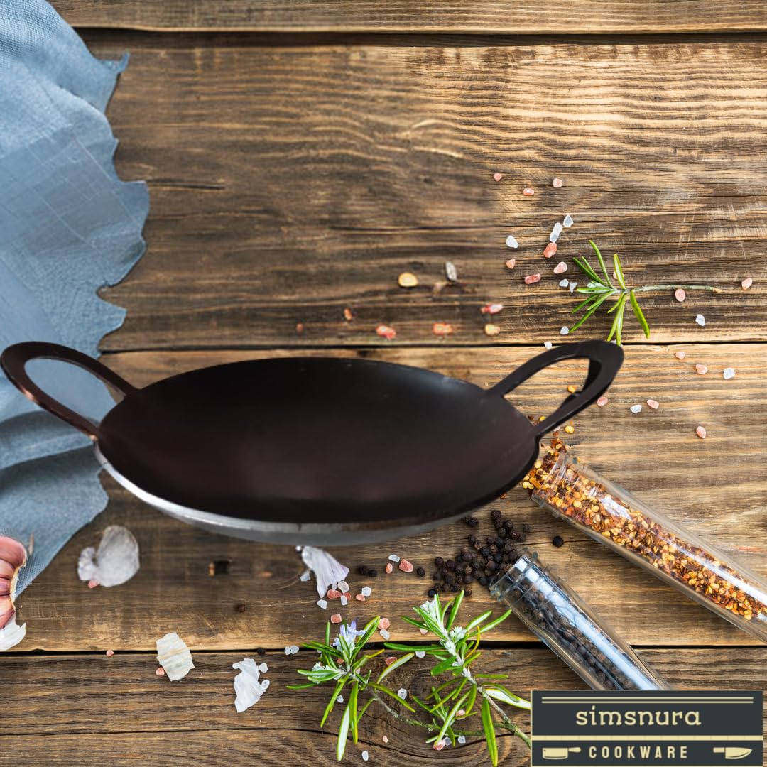 simsnura Iron AppaChatti|Appam pan|Appam Patra|Kallu| Appam Maker| Appam Patra| Appam Pot Maker| Granite Kadai Black| (9 inch Dia)