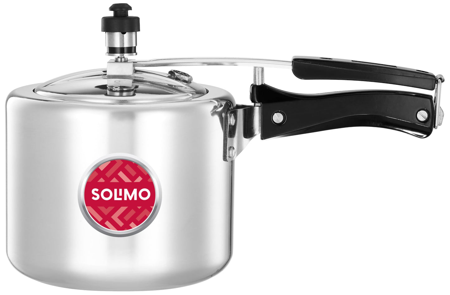 Amazon Brand - Solimo - Sleek Induction Bottom Aluminium Pressure Cooker - 3 Liter (Inner Lid), Silver