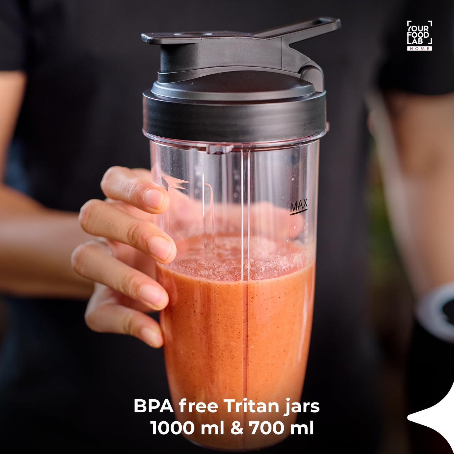 YFL HOME BlendLab Pro 2.0 Mixer Grinder for Kitchen, 1200W Blender with 2 Unbreakable Jars, 100% Copper Motor, Smoothie Maker with Preset Blend Modes, Laser Cut SS Blades | Blender for Smoothies (Red)