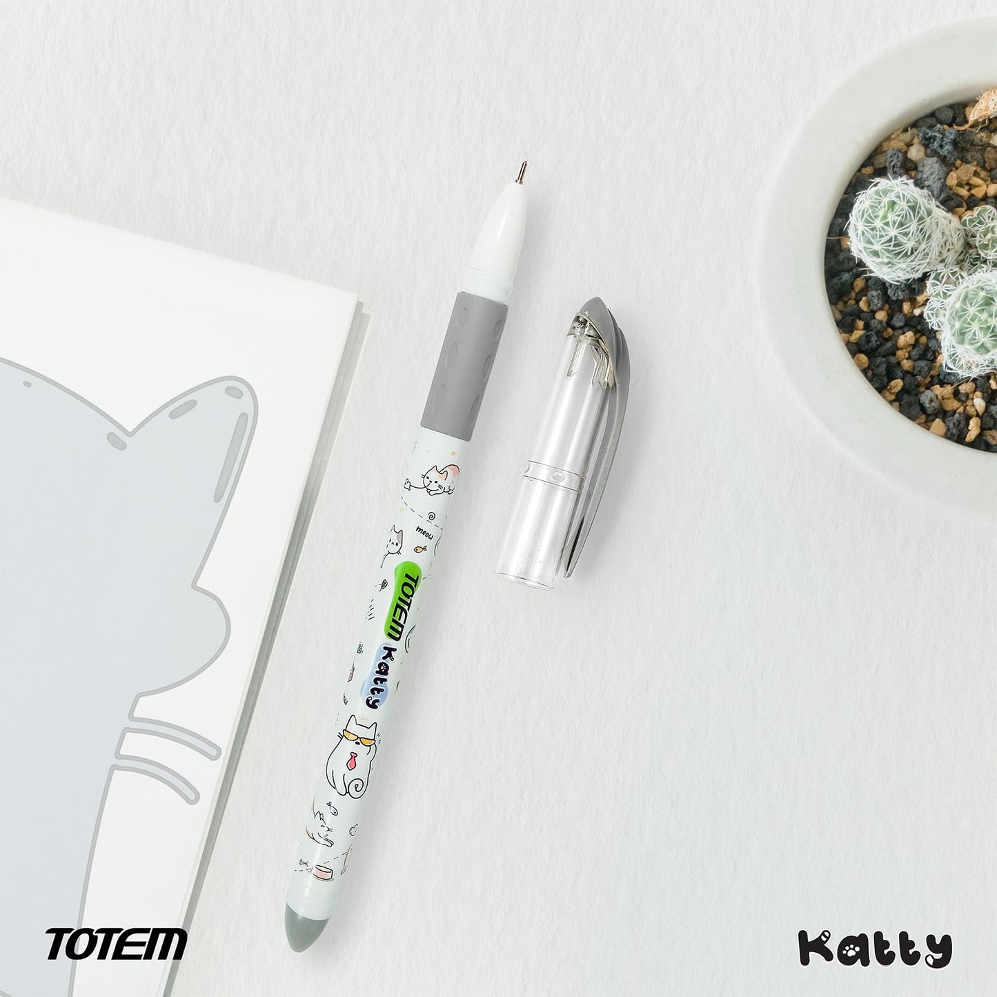 TOTEM Katty Ball Pens | 20Pcs Black Ink | Gifts for Stylish Girls & Women|Pens for Writing|0.5 mm Tip Ball Pens Pack|Smooth Writing Pastel Pens|Stationery Set for Students|Ball Pens Set