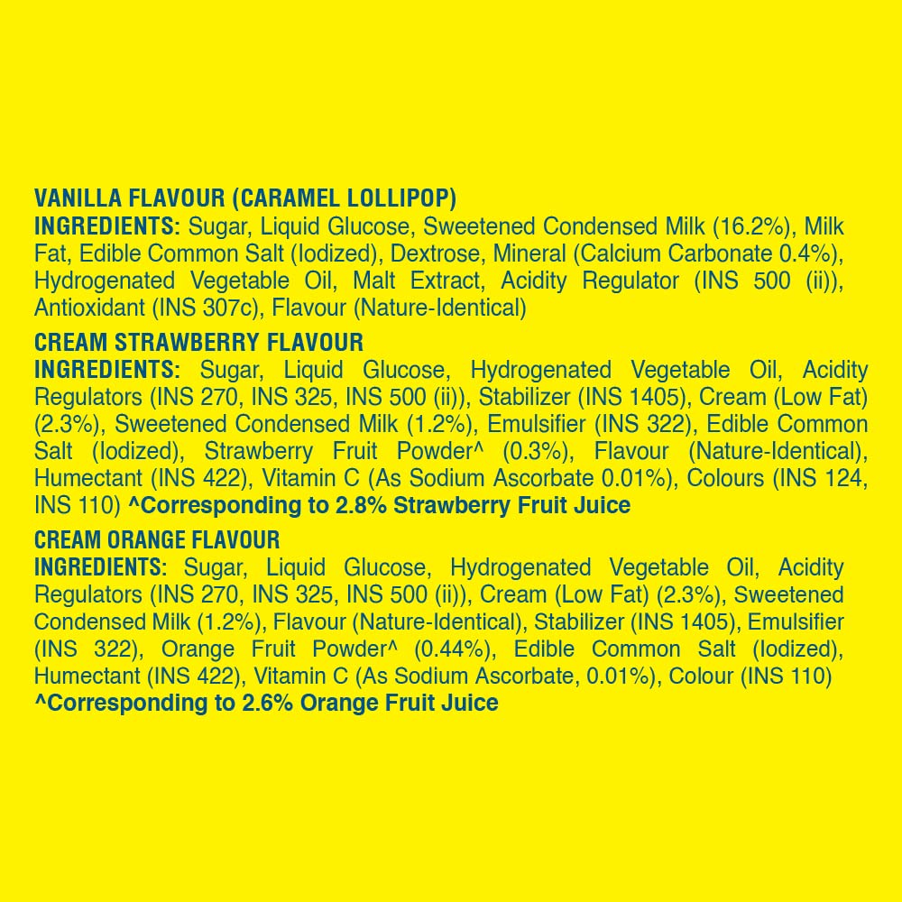 Alpenliebe Pop Assorted Lollipop (Orange, Strawberry & Caramel Flavour)- 384 Grams Pack (48 Pieces)