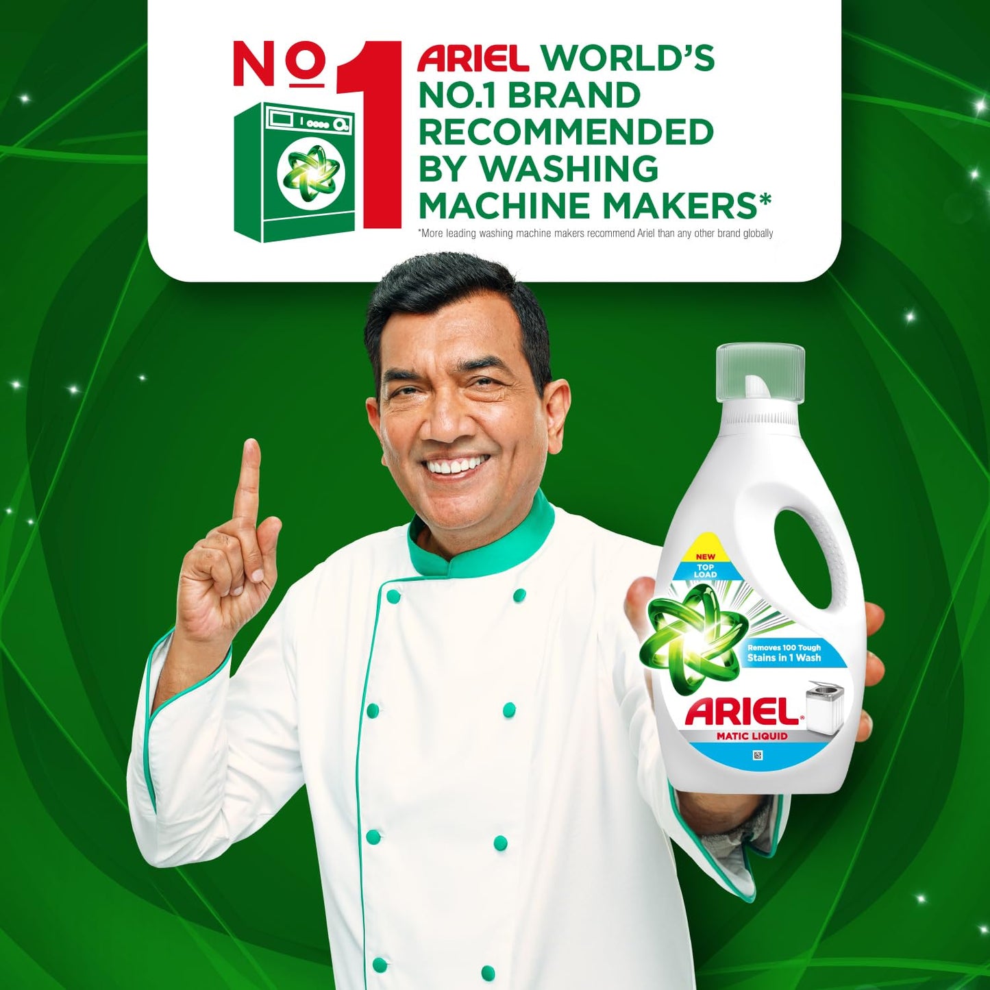 Ariel Top Load Liquid Detergent, 3 Ltr + 1 Ltr free, Removes Tough Stains, Specially designed for Top Load Washing Machine