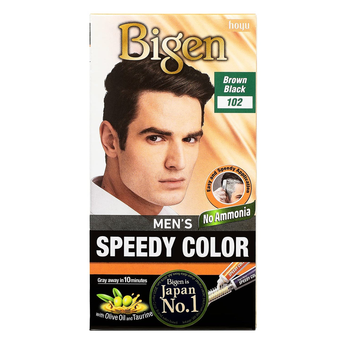 Bigen Men's Speedy Color, Hair Color, 80g - Brown Black 102 (Pack of 1)
