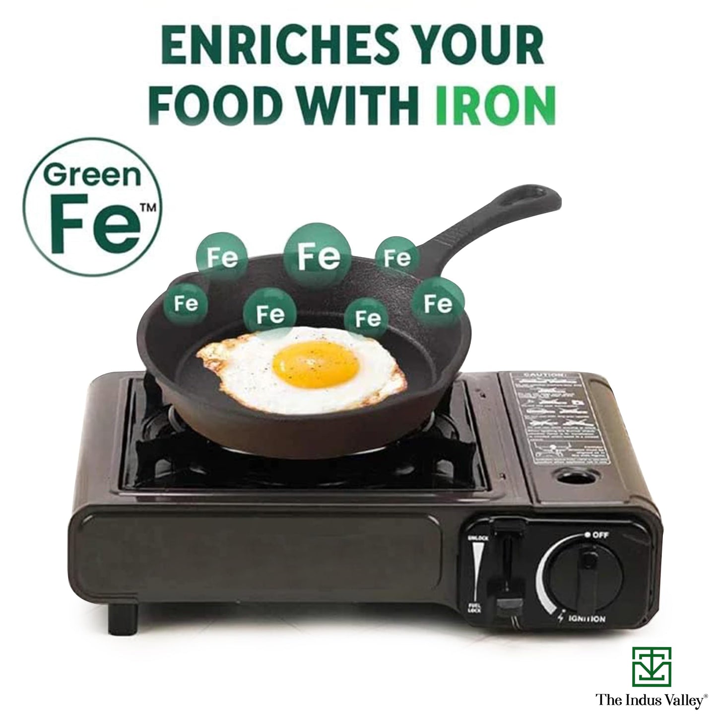 The Indus Valley Preseasoned Cast Iron Fry Pan/Skillet With Long Handle|Very Small, 15.2Cm/6Inch, 0.42Ltr, 1.1Kg|Induction Friendly|Nonstick Fry Pan,100% Pure & Toxin Free, No Chemical Coating, Black