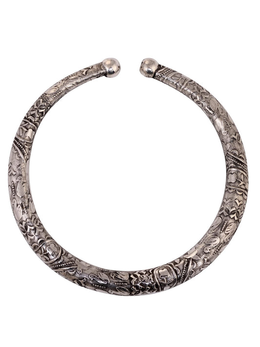 SARAF RS JEWELLERY Set Of 2 - Oxidized Anklet Kada for Women & Girls