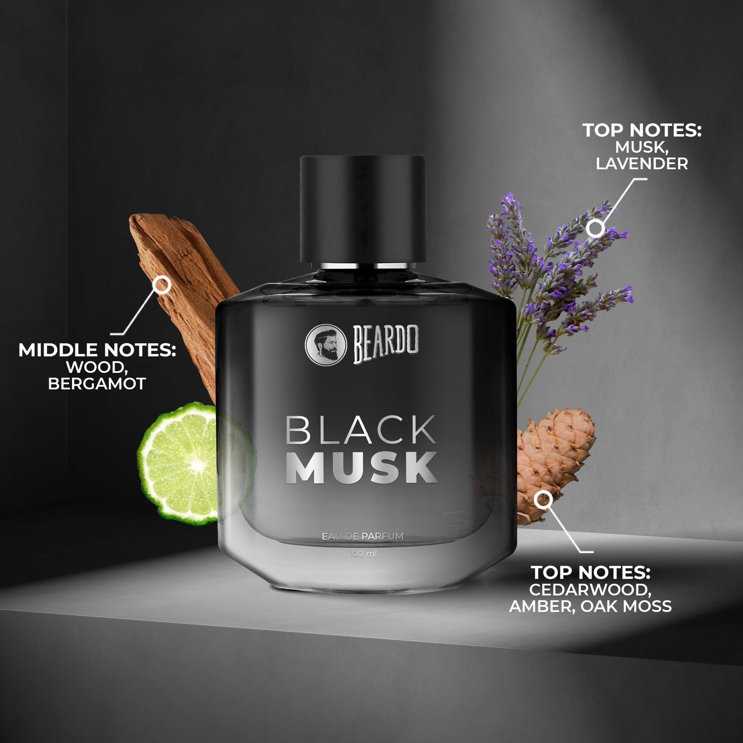 Beardo Black Musk Eau De Parfum Perfume for Men, 100ml | Musky, Woody Perfume for Men Long Lasting | Gift for men | Best Date night fragrance | Mens Perfume | Gift For Brother | Gift For Friends