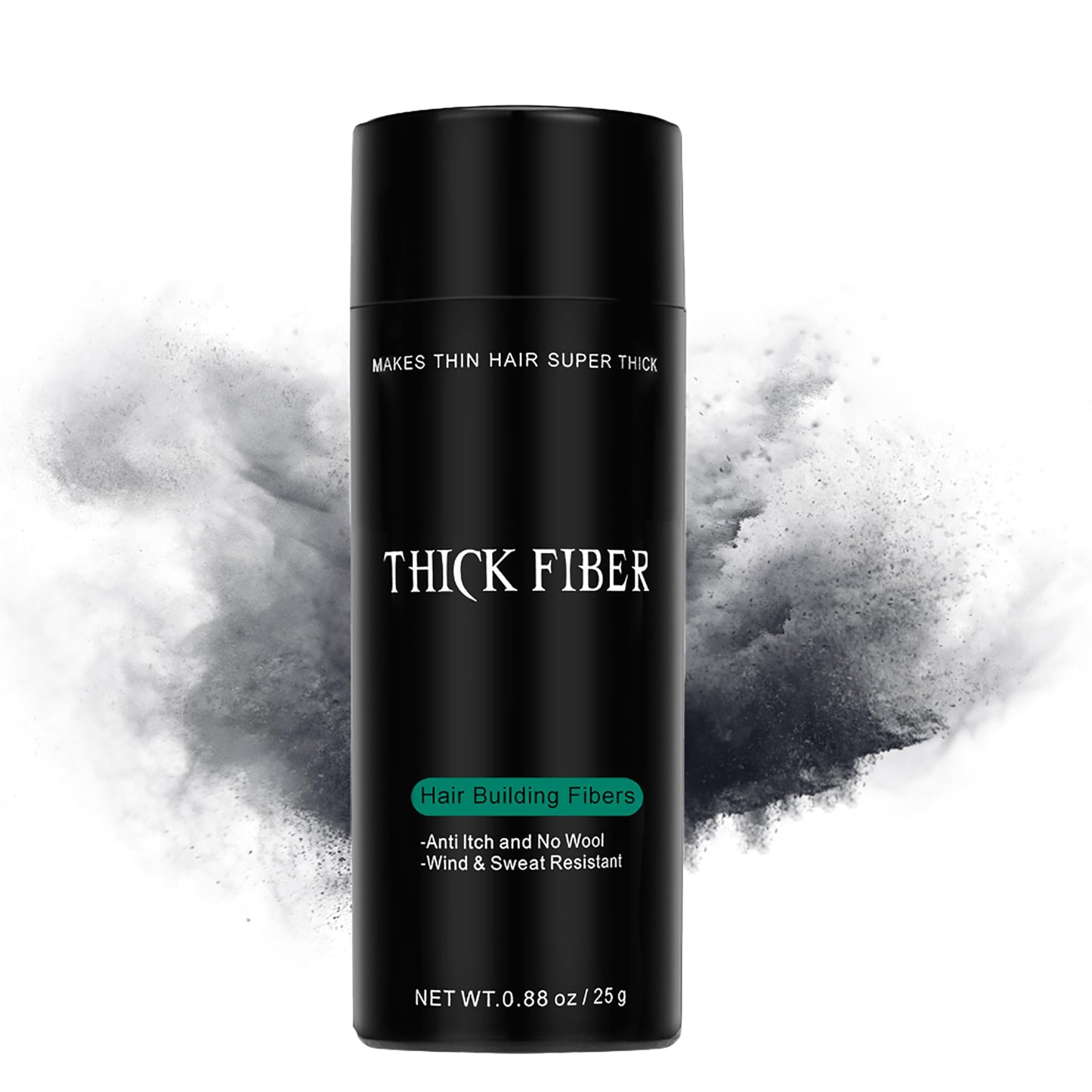 Thick Fiber - Hair Building Fibers (Black)- Hair Fibers For Thin & Fine Hair -Hair Thickening Fibers for Men & Women (25 g (Pack of 1))
