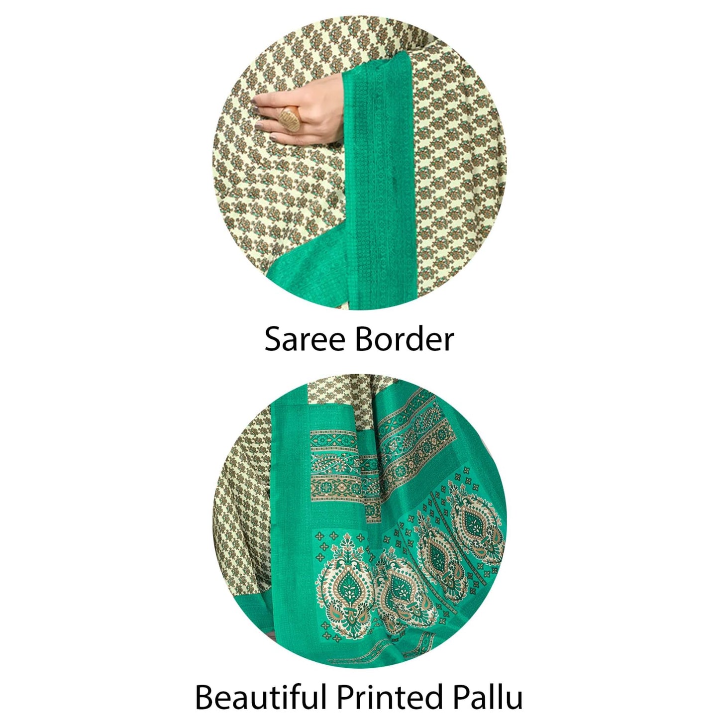 Vimla Women's Beige Malgudi Art Silk Uniform Saree with Blouse Piece (2313_Beige_Free Size)