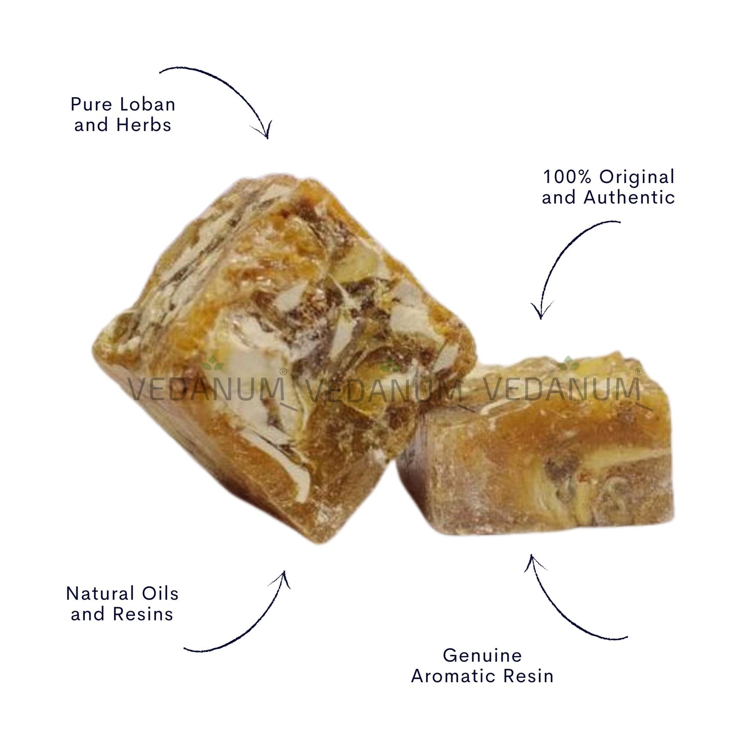 Vedanum Premium 100% Natural Turkish Loban for Air Purification, Pooja, Meditation, Negativity Removal - 80 Gm Jar