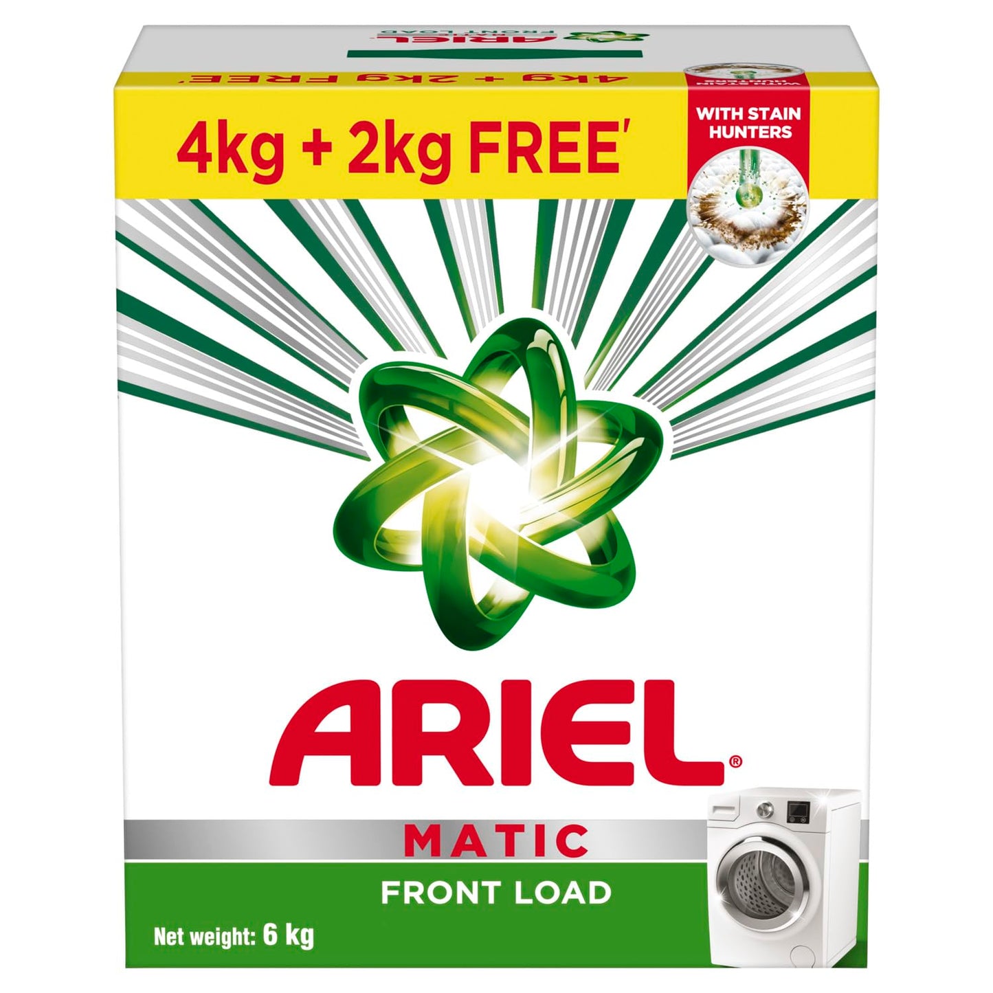 Ariel Matic Front Load Detergent Washing Powder – 4 Kg+2 KG free