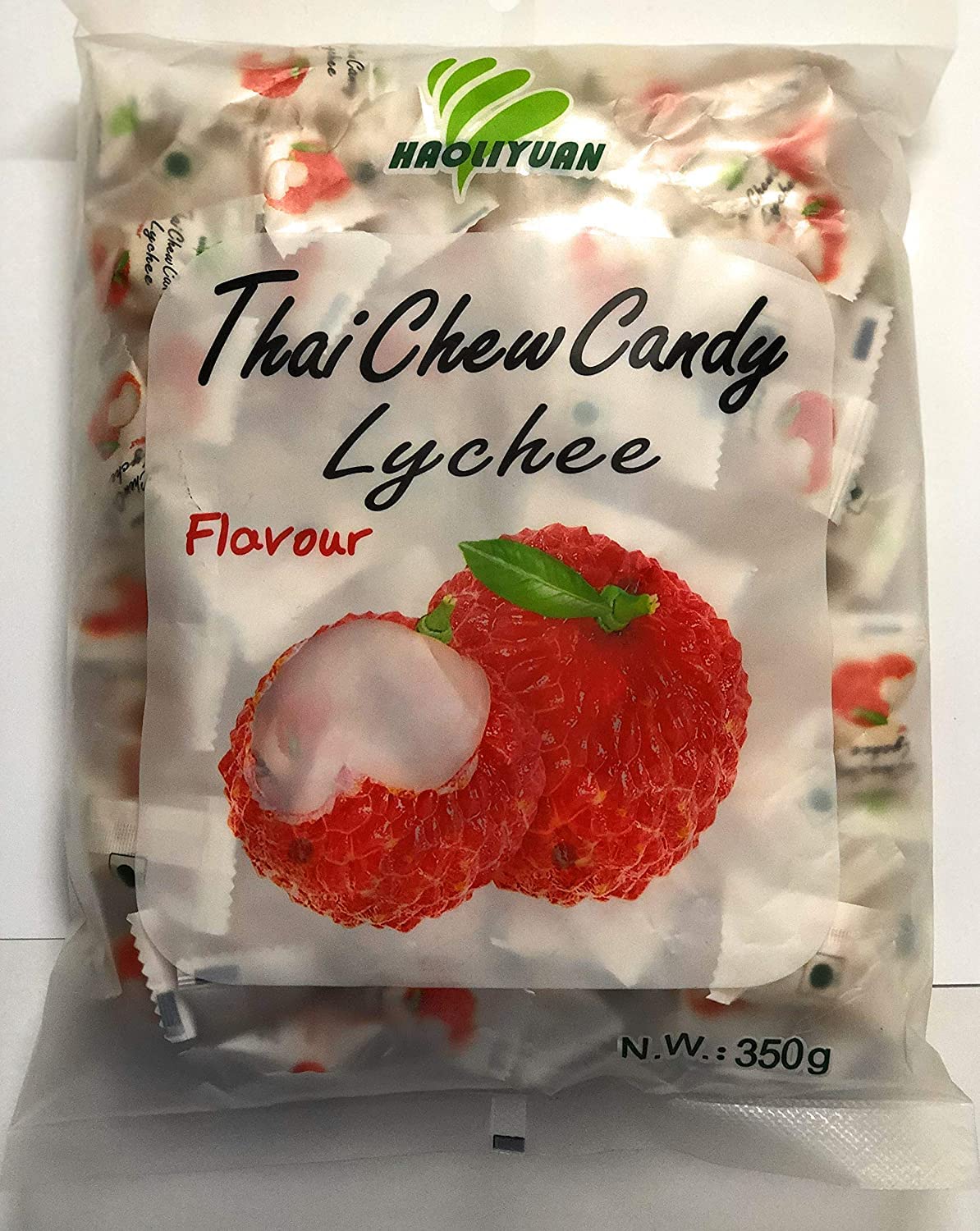3x Haoliyuan Thai Chew Lychee Flavour Candy - 350g each - 300pcs total - Pack of 3
