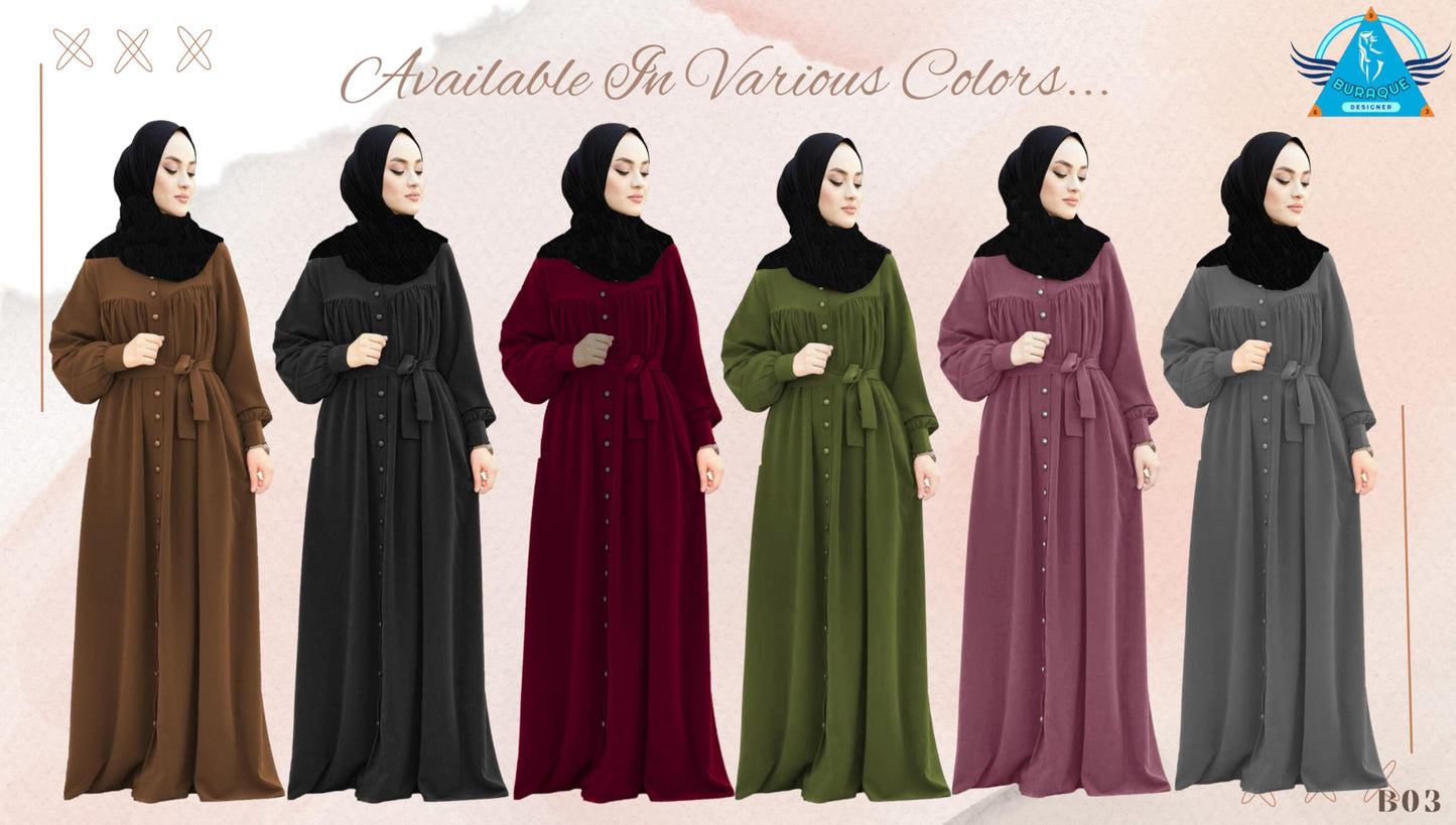 BURAQUE DESIGNER Abaya Burqa Dress's for Women Stitched Burkha | Casual Wear Abaya Burqa | (B03-Grey-Burkha)