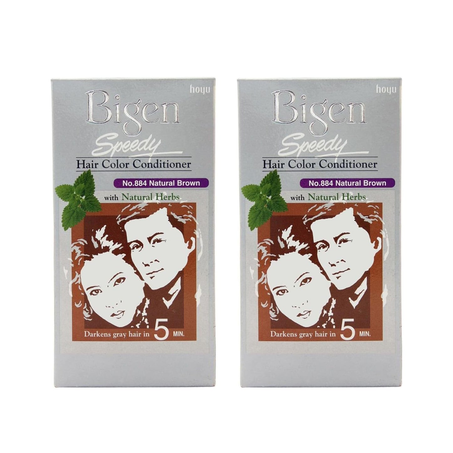 Bigen Hair Color with Conditioner - Natural Brown-884 (Pack of 2)