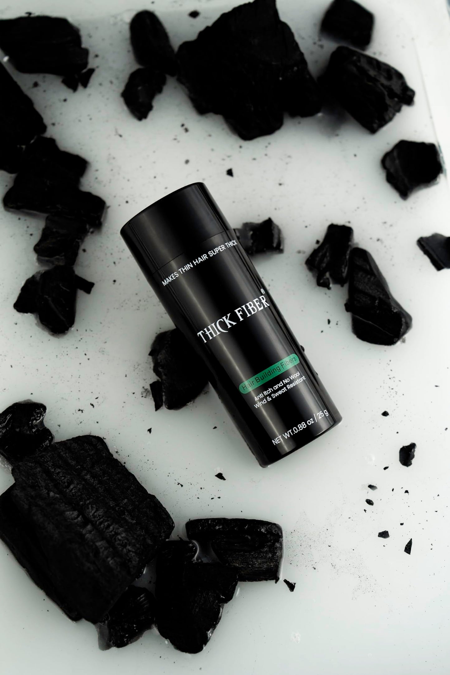 Thick Fiber - Hair Building Fibers (Black)- Hair Fibers For Thin & Fine Hair -Hair Thickening Fibers for Men & Women (25 g (Pack of 1))