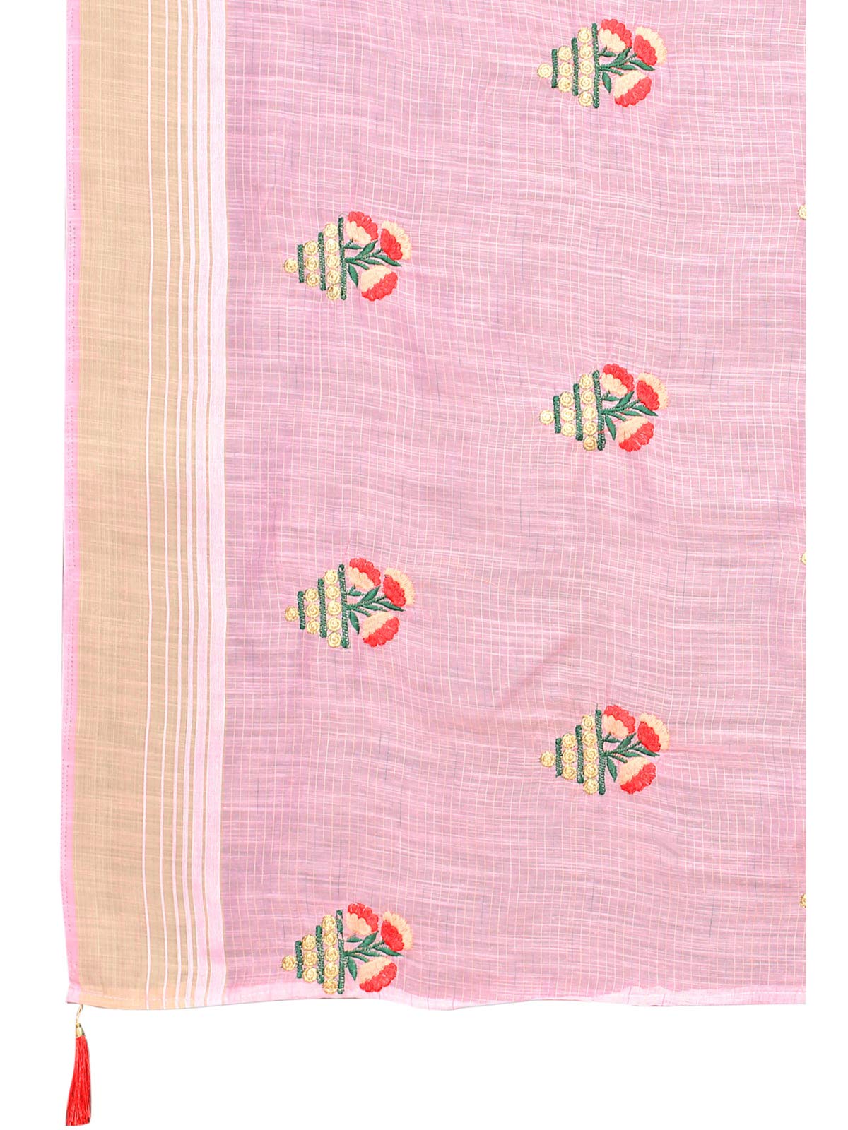 Satrani Women'S Poly Cotton Dyed Saree With Blouse Piece (1823ST146,Light Pink), Free Size