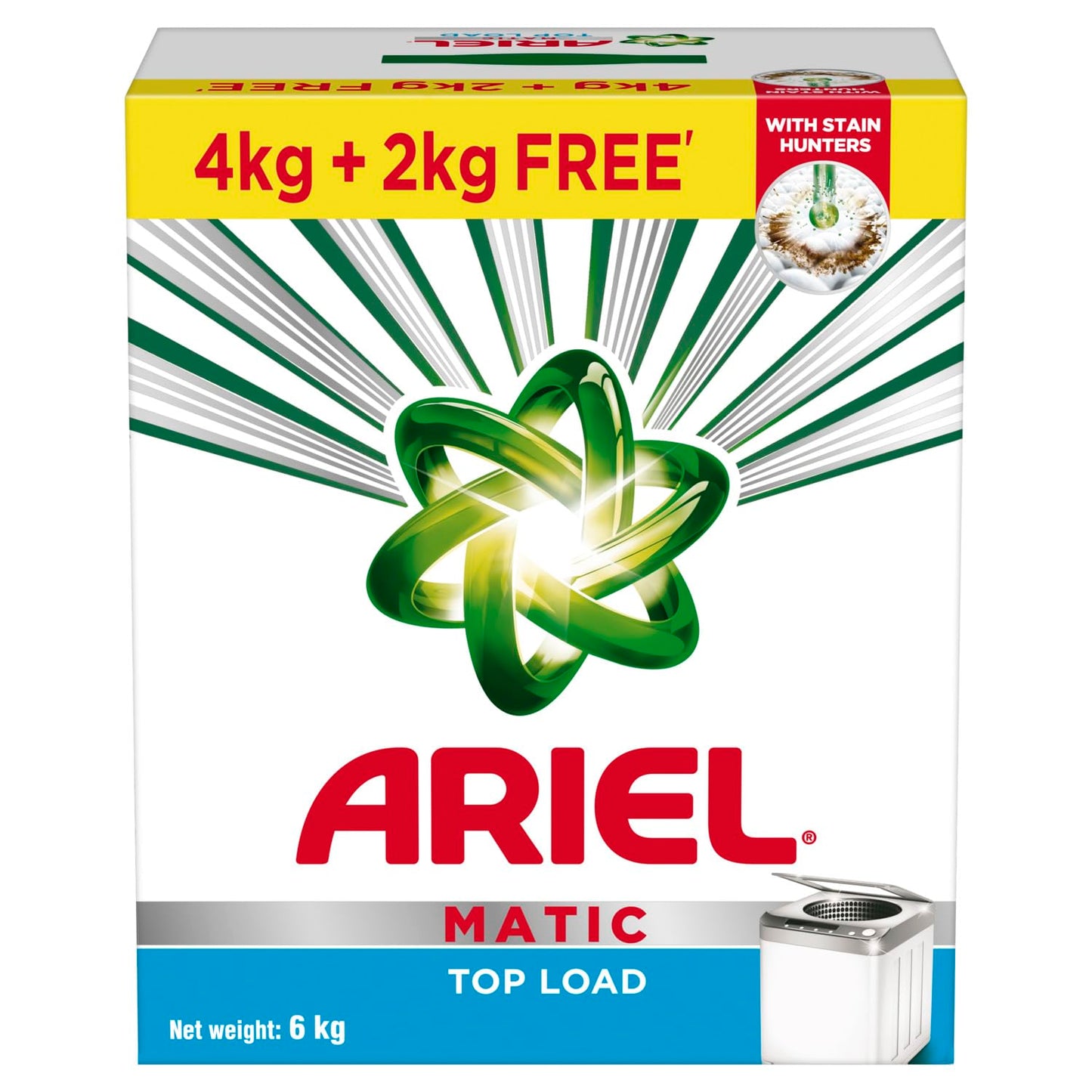Ariel Matic Top Load Detergent Washing Powder – 4 Kg+2 KG free