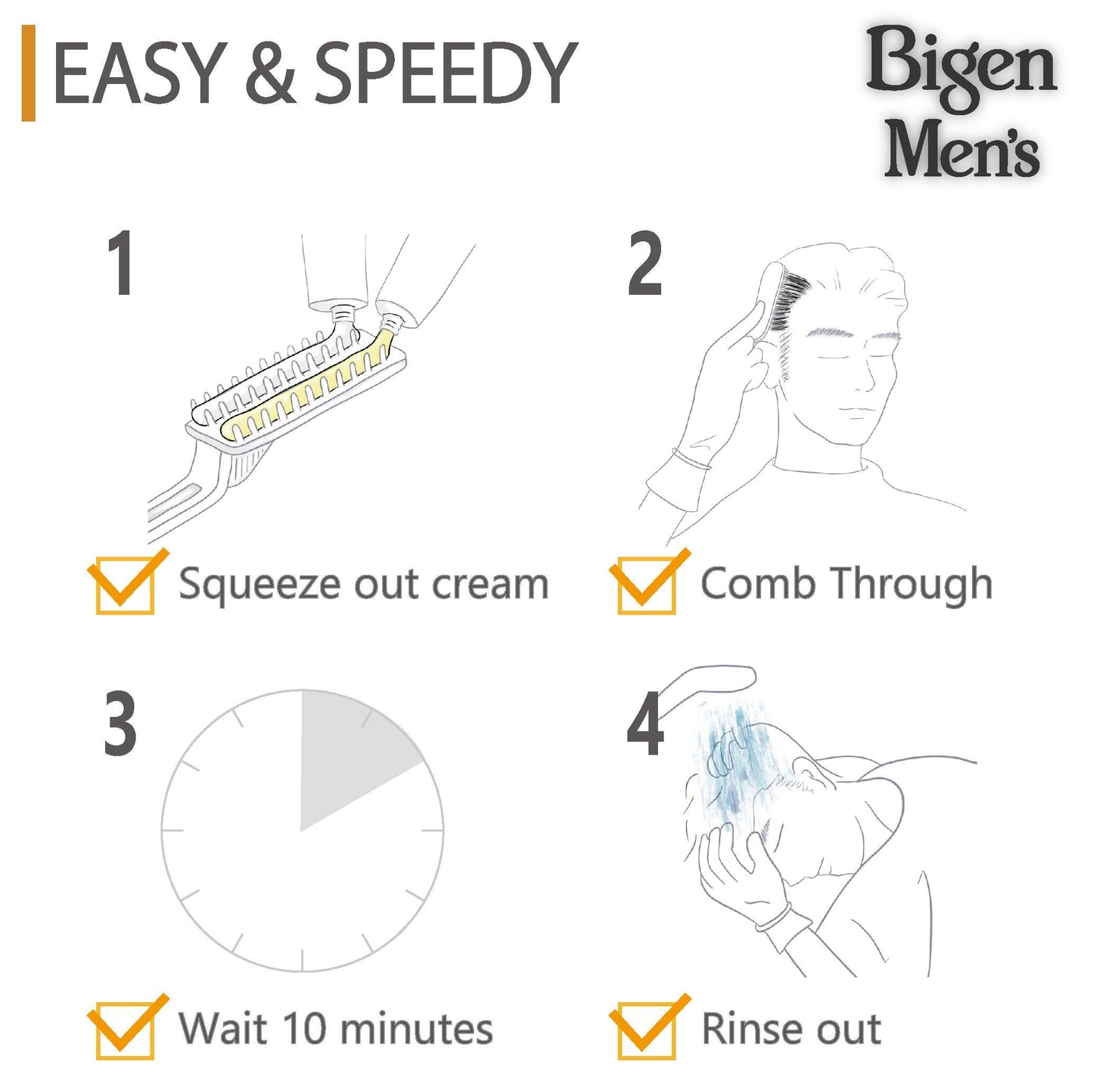 Bigen Men's Speedy Color, Hair Color, 80g - Dark Brown 103 (Pack of 1)