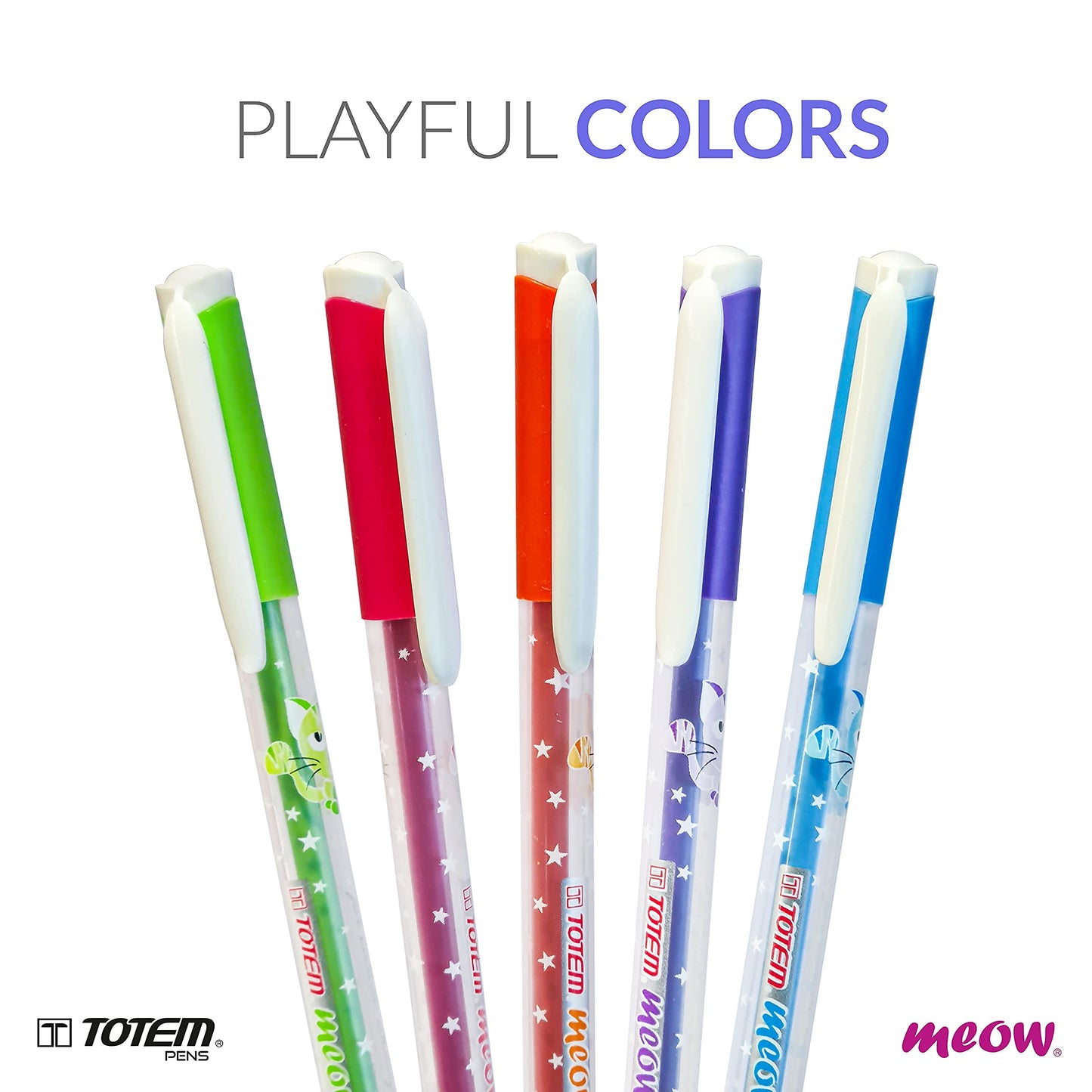 TOTEM Meow Ball Pens | 20 Blue Ink Pens | Theme of Cats Lovers | 0.7 mm Tip | Cute & Stylish Body | Ideal for School,Office & Business | Pens for Writing | Stationery Items | Stick