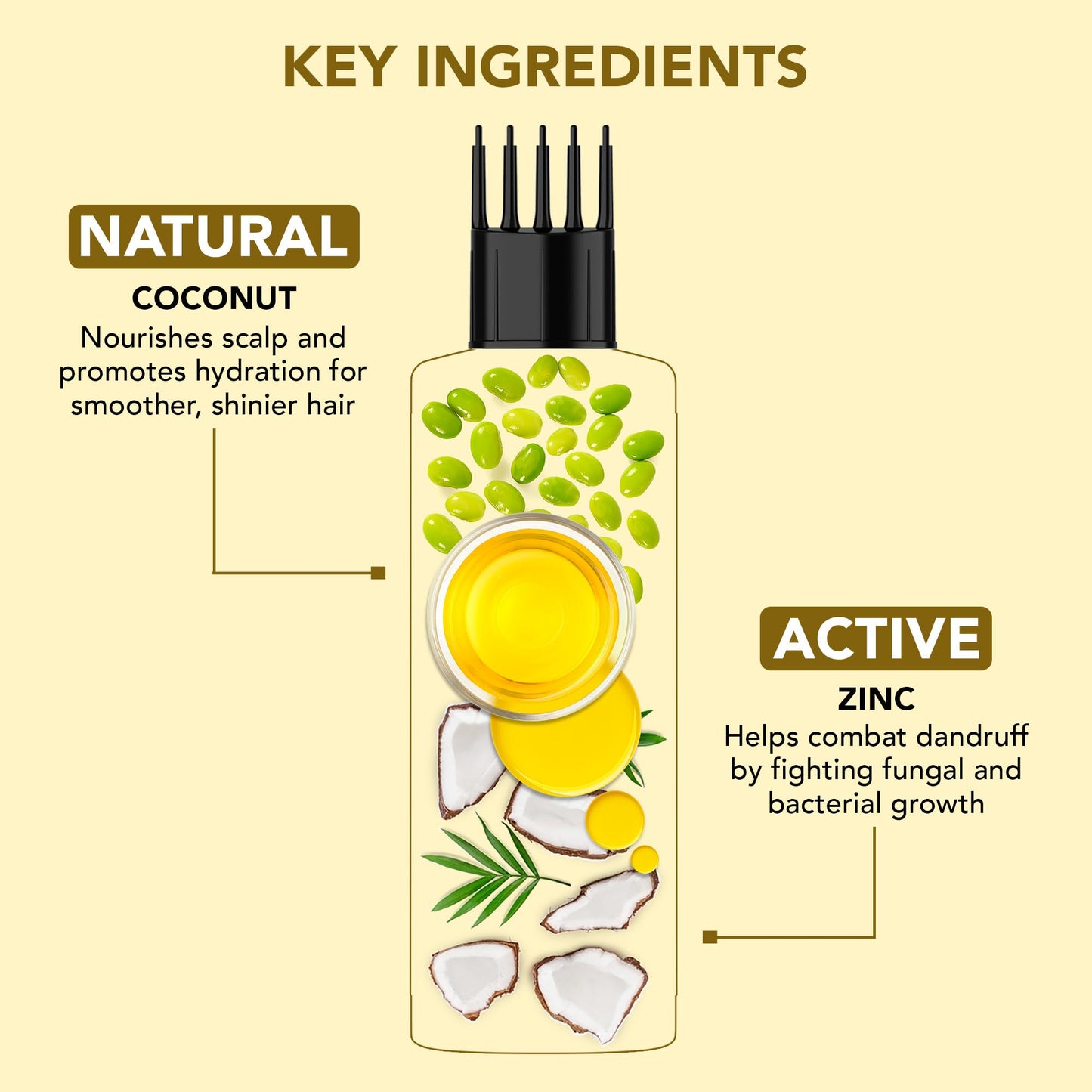 Botanic Hearth Coconut & Zinc Pyrithione hair Oil – 150ml – Soothes Scalp, Controls Dandruff, Nourishes & Hydrates with Coconut Oil & Zinc Pyrithione for Healthy Hair