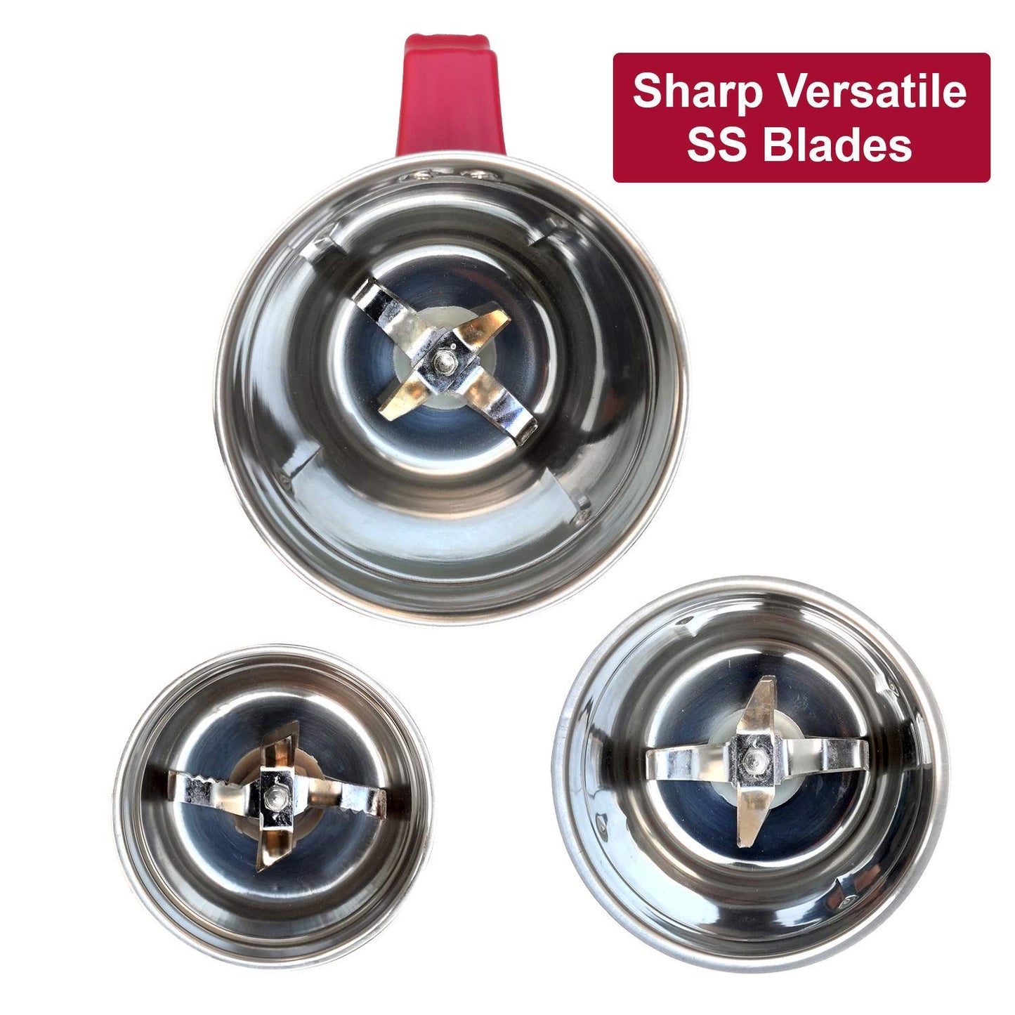 ACTIVA Plastic Pluto Pro Mixer Grinder, 500W, 3 Jars (White) 2 Year Warranty (Ivory Maroon), 500 Watts