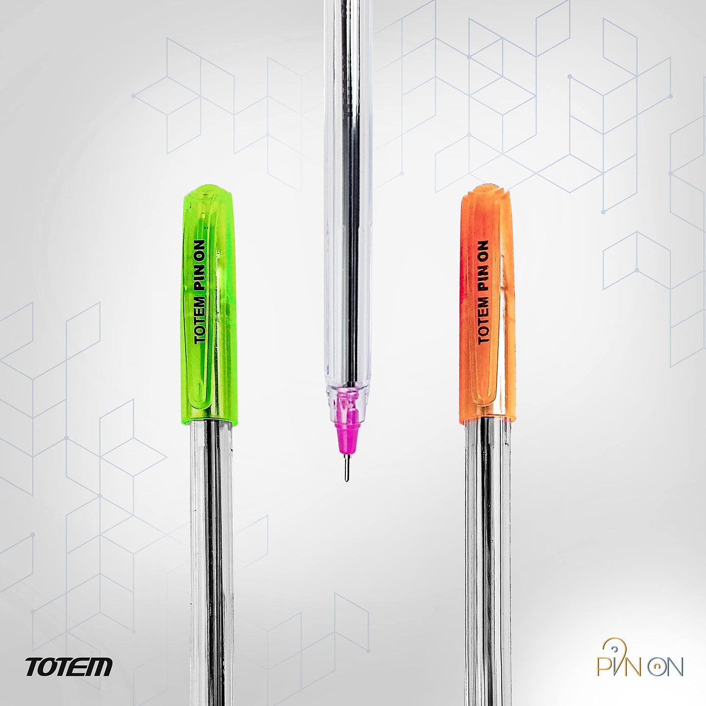 TOTEM Pin On Ball Pens | 60 Blue Ink Pens | 0.7 mm Tip | Comfortable Grip | Pens Combo Pack | Best Pens for Writing | Perfect for KIds