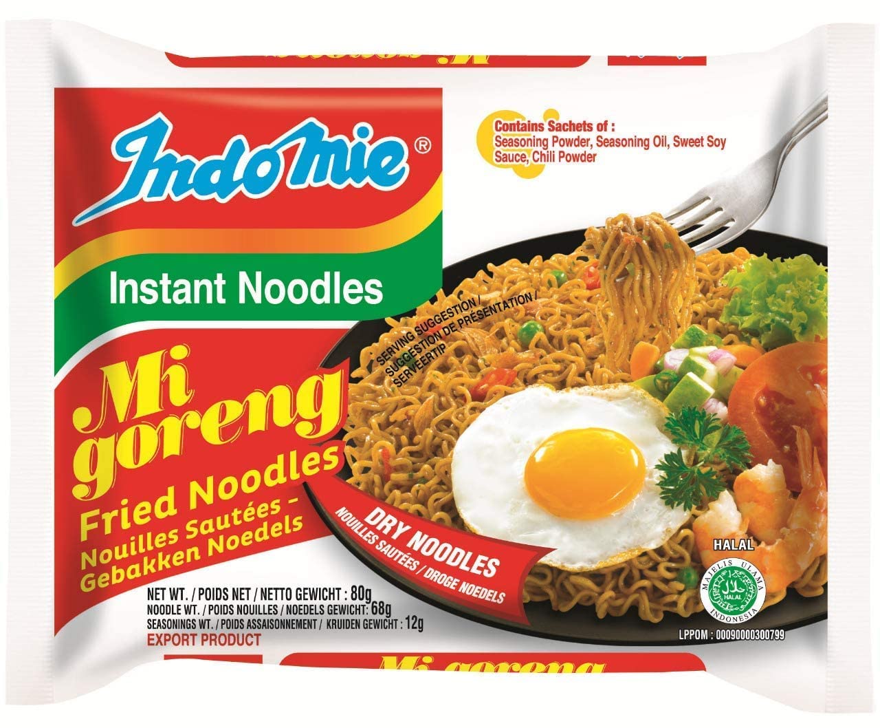 40x Indomie Mi Goreng, Non Vegetarian - Pack of 40 (80 grams Each)
