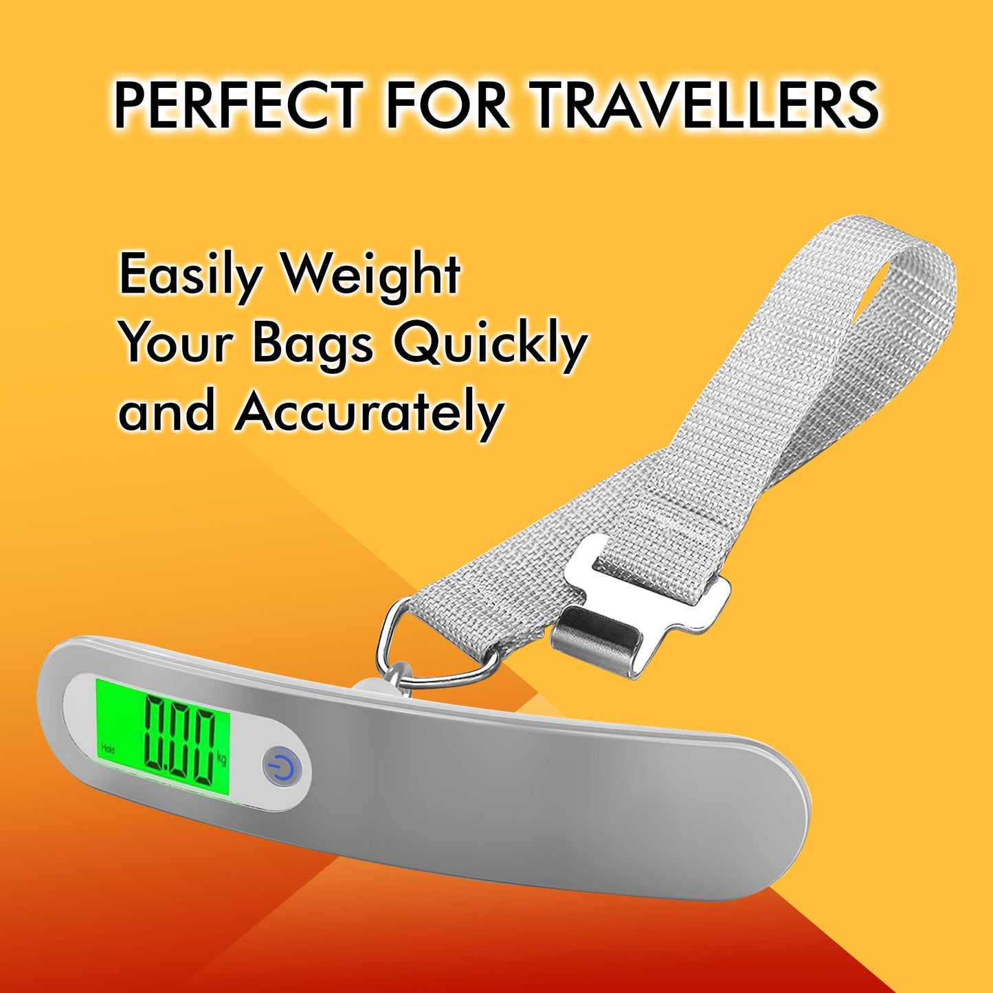 Billebon Weighing Scale for Luggage with LCD Display. 50kg Weighting Scale Limit Weighing Machine Suitable for Flights and Travel Bags