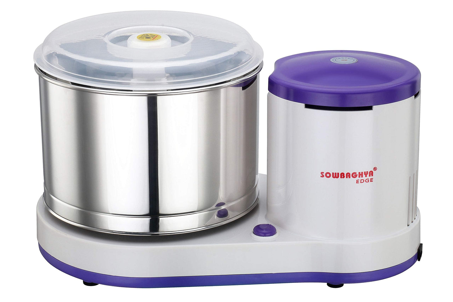 SOWBAGHYA Edge Wet Grinder 2 Litre -Blue Voilet Tabletop Design, Stainless Steel Drum, Compact & Silent - Powerful Motor, Idli Dosa Batter Machine for Home, 2 Yr Warranty, 1440 RPM