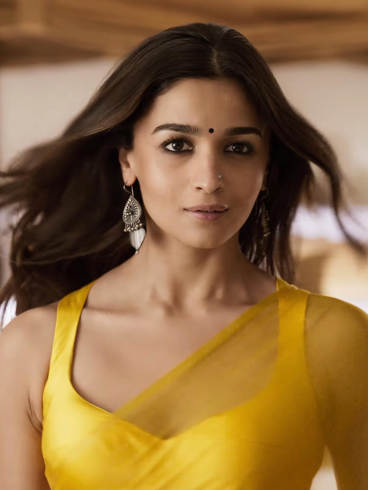 StyleScope Women's Plain Pure Georgette Saree With Unstitched Blouse Piece (Rocky Rani Yellow_Yellow_Free Size)