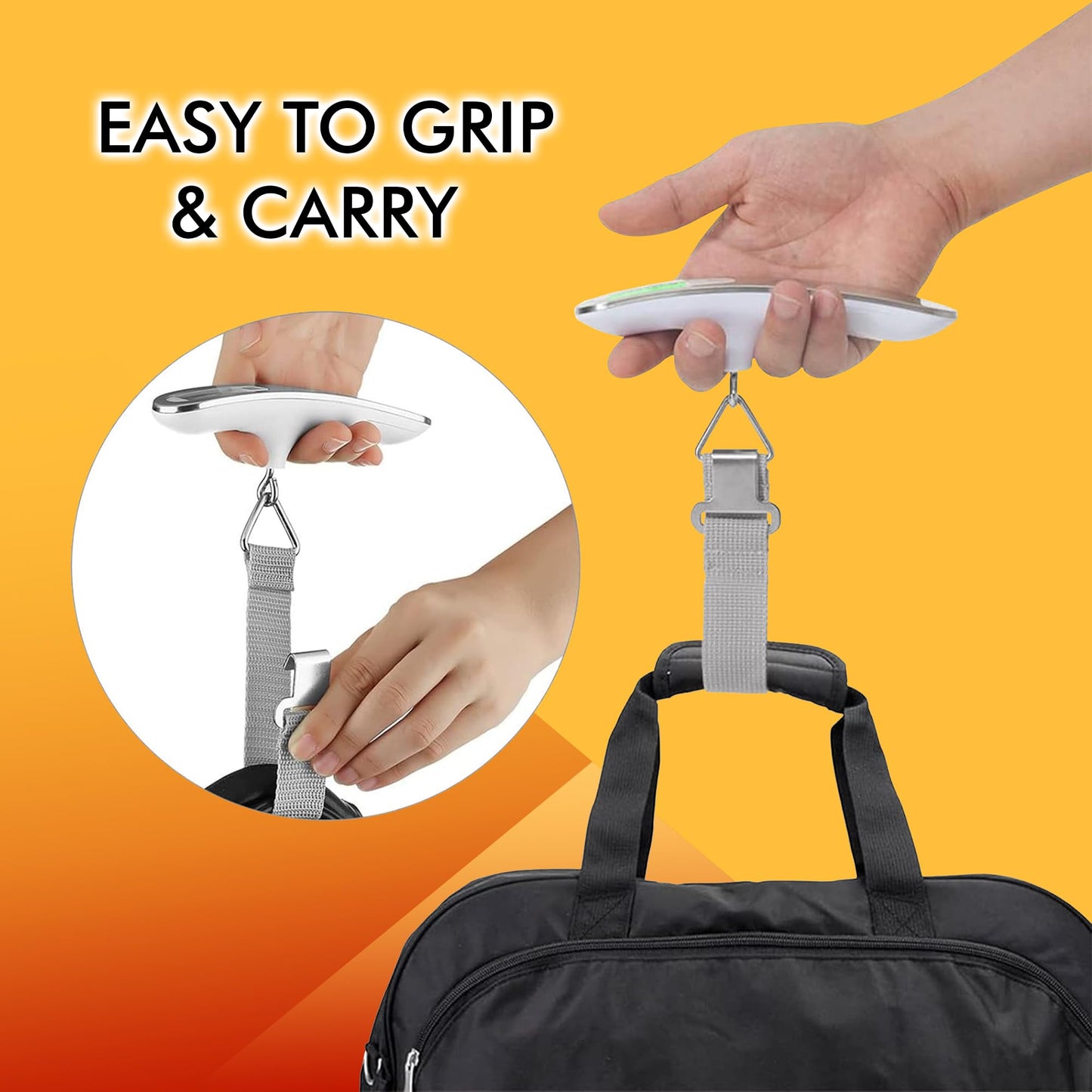 Billebon Weighing Scale for Luggage with LCD Display. 50kg Weighting Scale Limit Weighing Machine Suitable for Flights and Travel Bags