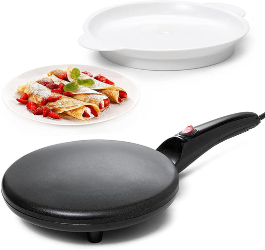 BIRZAR Nonstick Electric Griddle & Crepe Maker | Multi-Purpose Dosa, Pancake, Chapati, and Pizza Maker | Auto Power Off | Lightweight & Portable Design for Home & Outdoor Use