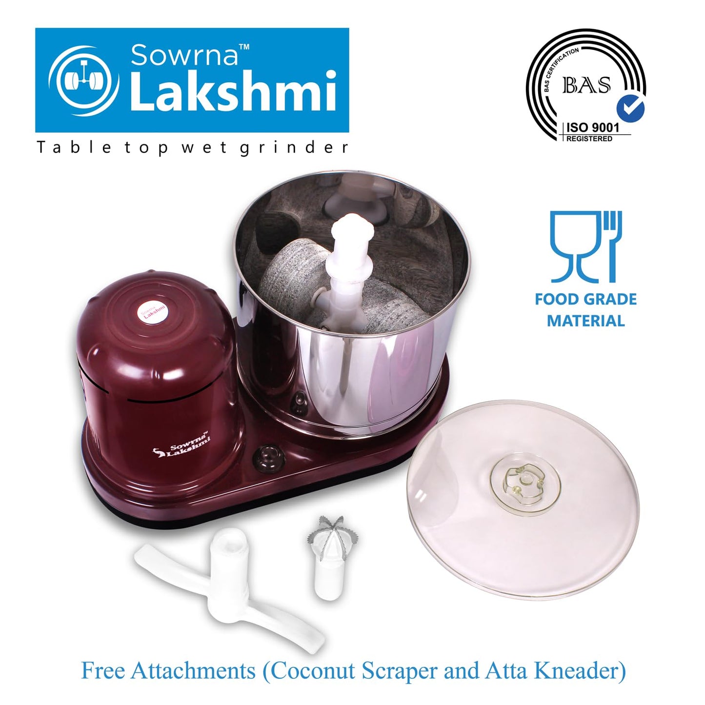 Sowrna Lakshmi Wet Grinder Cherry,ABS Body