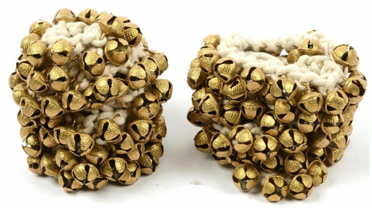 SKSM METALS® GHUNGROO WHITE COTTON STRING( (100+100), Brass) (2.4cm, Brass)