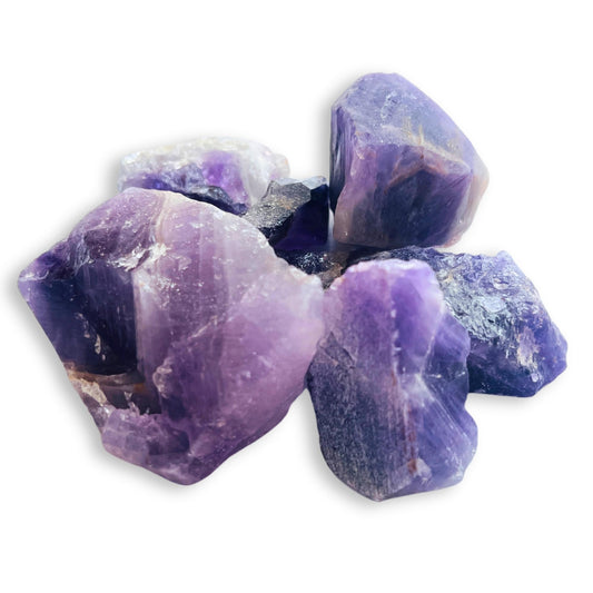 SOLAVA Natural Amethyst Crystal Stone Original Certified - Raw Healing Crystals, Purple Rough Stone For Anxiety, Stress, Good Luck, Peace, Manifestation, Meditation, And Reiki Healing - 2+ Pieces