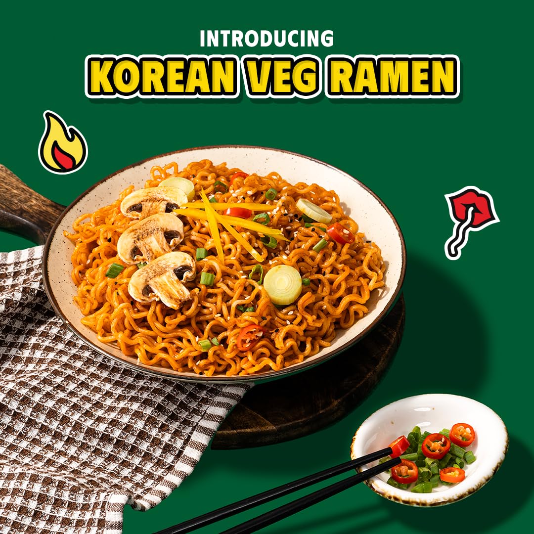 25x Masterchow K-chow Korean Veg Instant Ramen Noodles - 92g each  - Pack of 25