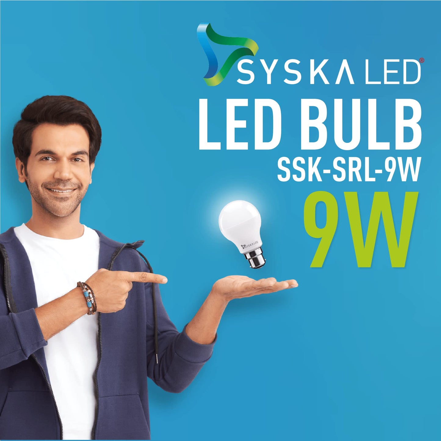 SYSKA Ssk-Srl-9W- Base B22D 9-Watt Led Bulb (Pack Of 6, Cool Day Light)